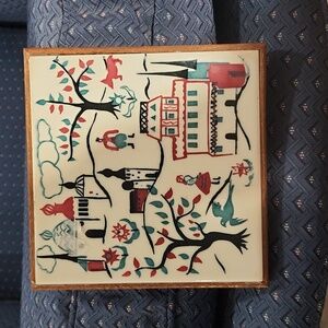 Trivet, hand painted Russian folk art